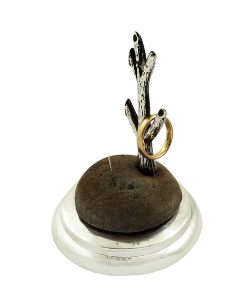 Antique Sterling Silver Ring Tree / Pin Cushion Stand 1912