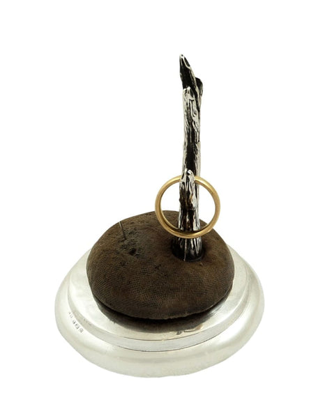 Antique Sterling Silver Ring Tree / Pin Cushion Stand 1912