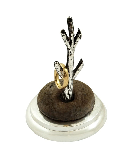 Antique Sterling Silver Ring Tree / Pin Cushion Stand 1912