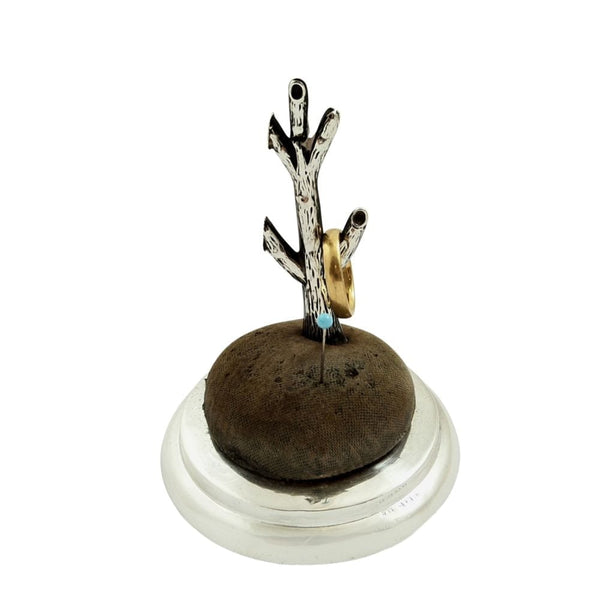 Antique Sterling Silver Ring Tree / Pin Cushion Stand 1912