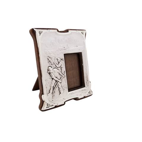 Antique Art Nouveau Sterling Silver Photo Frame 1904 - Peace Hath Her Victories
