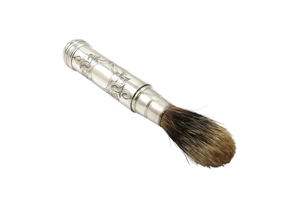 Antique Victorian Sterling Silver Travelling Shaving Brush 1854