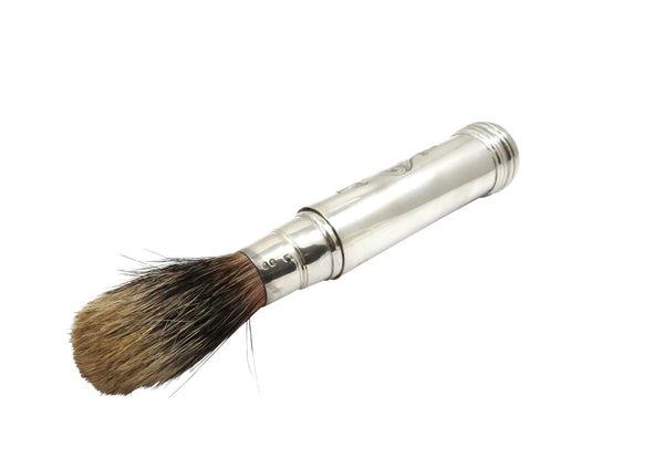 Antique Victorian Sterling Silver Travelling Shaving Brush 1854