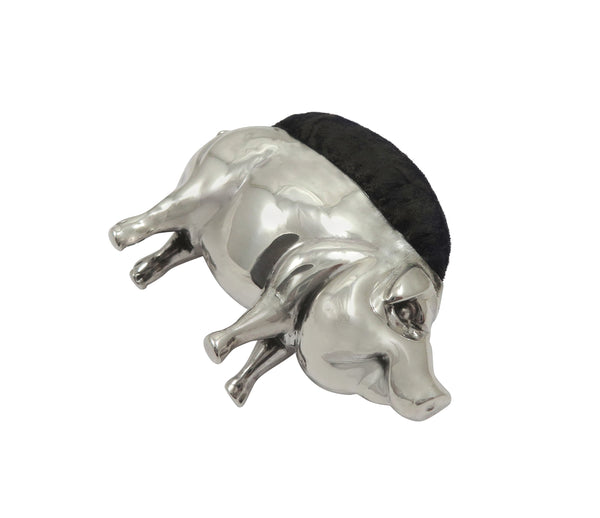 Antique Edwardian Sterling Silver Pig Pin Cushion 1910