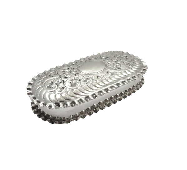 Antique Victorian Sterling Silver 4" Trinket Box 1898