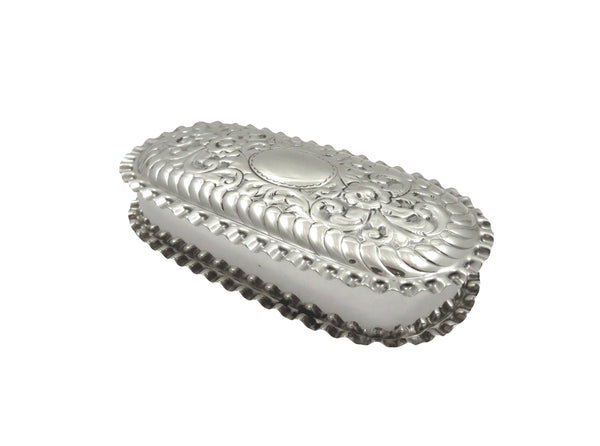 Antique Victorian Sterling Silver 4" Trinket Box 1898