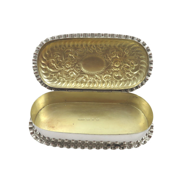 Antique Victorian Sterling Silver 4" Trinket Box 1898