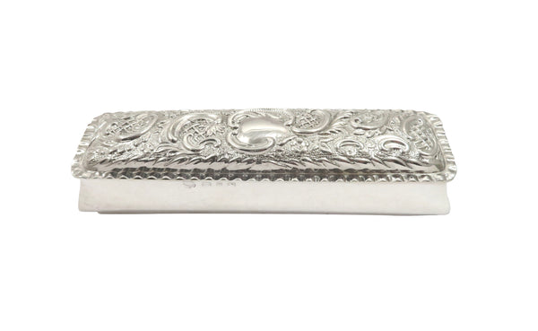 Antique Victorian Sterling Silver 5" Trinket Box 1898