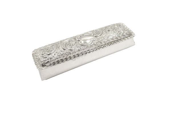 Antique Victorian Sterling Silver 5" Trinket Box 1898