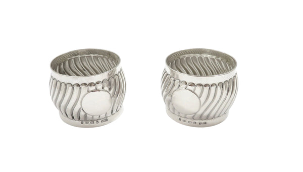 Pair of Antique Victorian Sterling Silver Napkin Rings in Case 1887