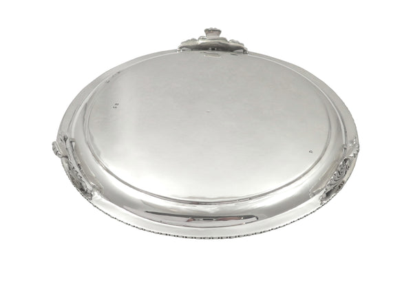 Antique Victorian Sterling Silver 8" Tray / Salver 1866