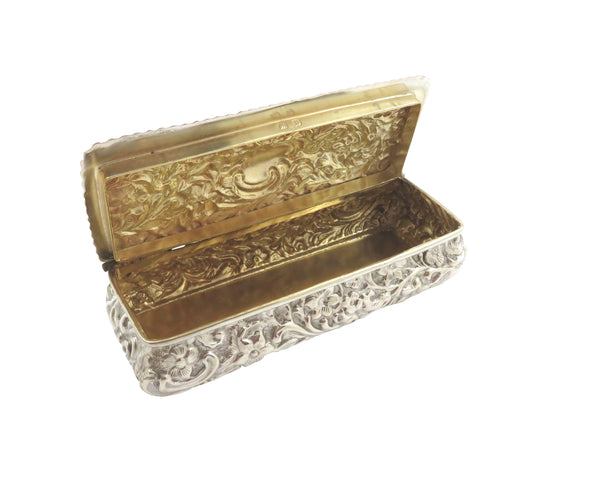 Antique Victorian Sterling Silver Trinket Box 1895