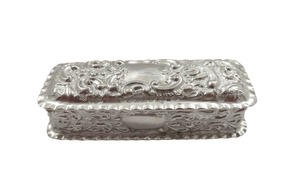 Antique Victorian Sterling Silver 3 1/4" Trinket Box 1900