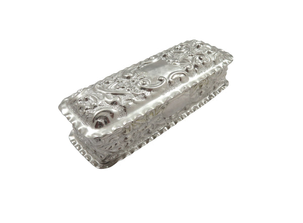 Antique Victorian Sterling Silver 3 1/4" Trinket Box 1900