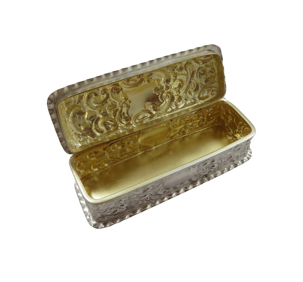 Antique Victorian Sterling Silver 3 1/4" Trinket Box 1900