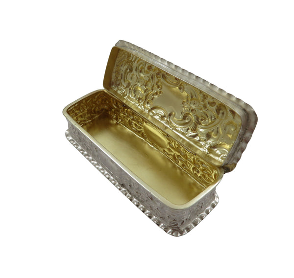 Antique Victorian Sterling Silver 3 1/4" Trinket Box 1900