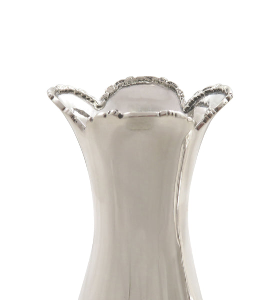 Pair of Antique Sterling Silver Vases - Mother & Child Scene 1912