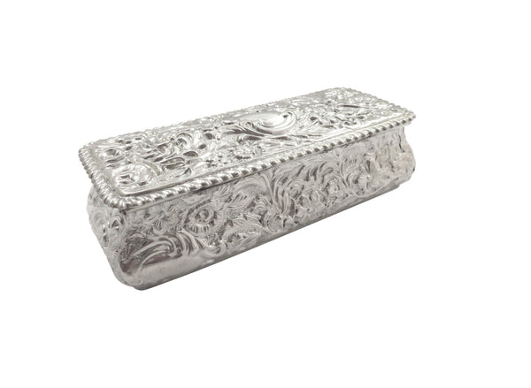 Antique Victorian Sterling Silver Trinket Box 1895
