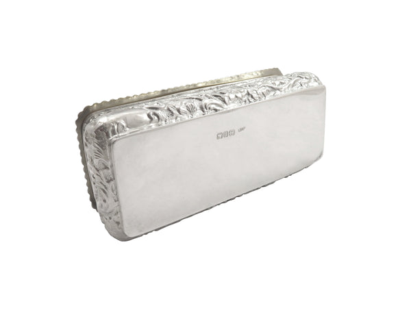 Antique Victorian Sterling Silver Trinket Box 1895
