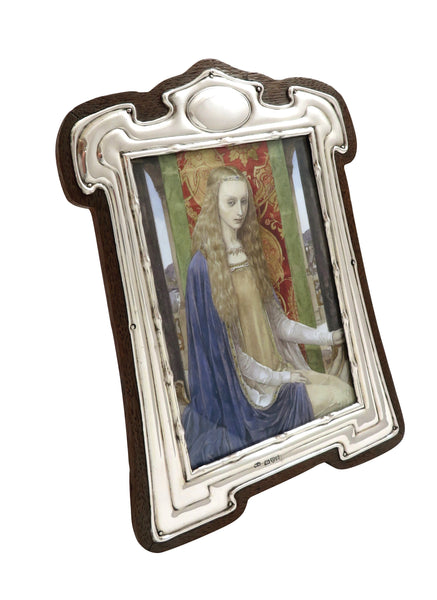 Antique Art Nouveau Sterling Silver 8" Photo Frame 1904