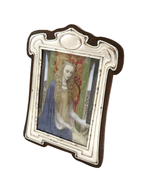 Antique Art Nouveau Sterling Silver 8" Photo Frame 1904