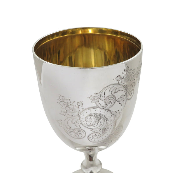 Antique George V Sterling Silver 8" Wine Goblet 1912