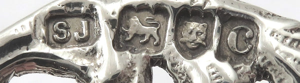 Pair of Antique Victorian Sterling Silver Name Place/Menu Holders 1898