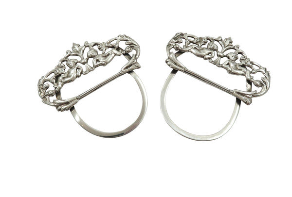 Pair of Antique Victorian Sterling Silver Name Place/Menu Holders 1898