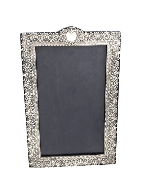 Large Antique Edwardian Sterling Silver 14" Photo Frame 1902