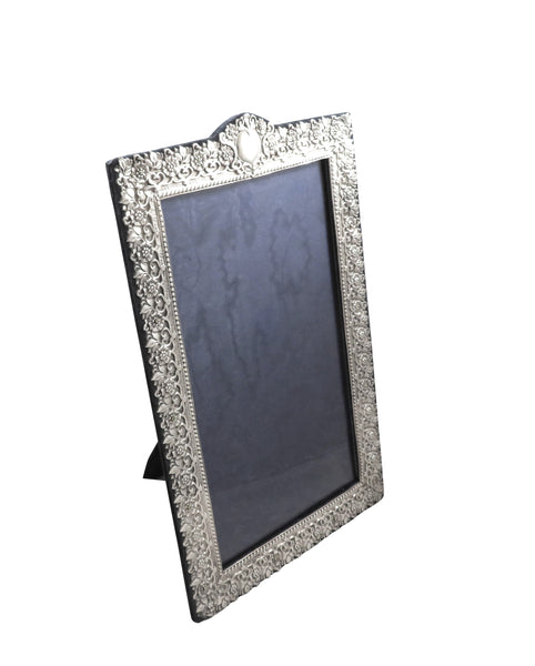 Large Antique Edwardian Sterling Silver 14" Photo Frame 1902