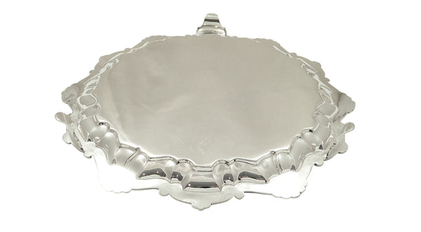 Antique Edwardian Sterling Silver 10" Tray / Salver 1909