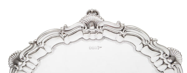 Antique Edwardian Sterling Silver 12" Tray / Salver 1909