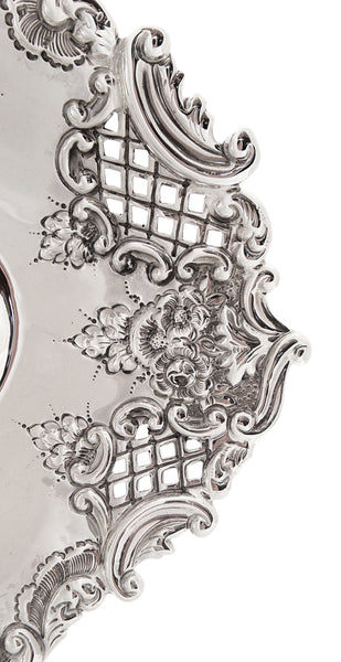 Antique Victorian Sterling Silver 12" x 8" Dish 1899