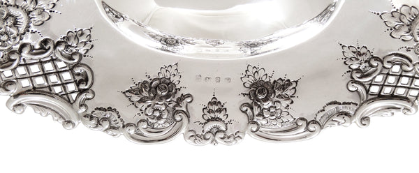 Antique Victorian Sterling Silver 12" x 8" Dish 1899