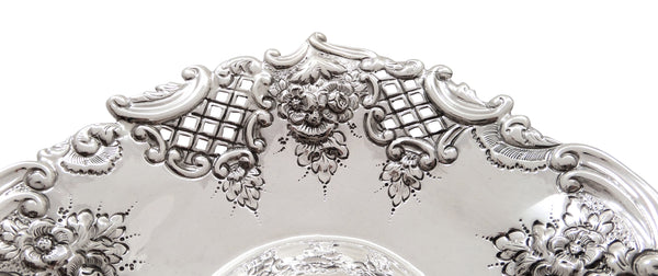 Antique Victorian Sterling Silver 12" x 8" Dish 1899