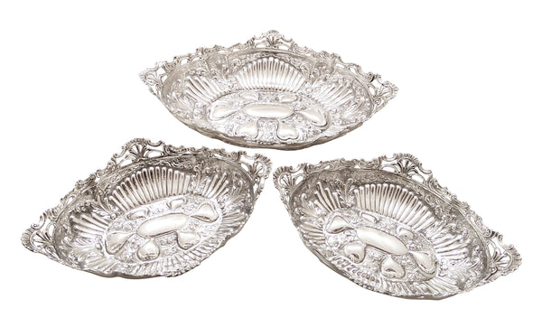 Set of 3 Antique Edwardian Sterling Silver Dishes 1903/1904