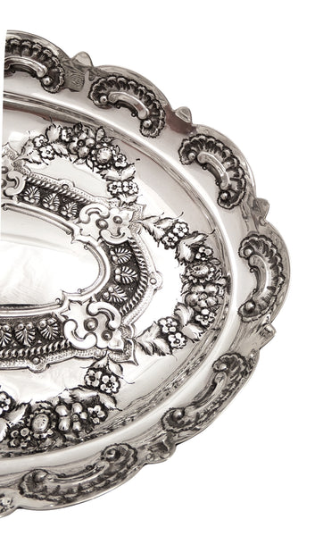 Antique Victorian Sterling Silver 8" Dish / Bowl 1882