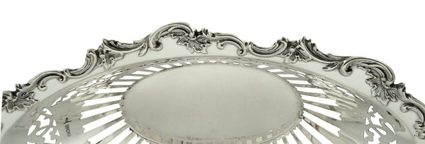 Antique Edwardian Sterling Silver 11″ Pierced Dish / Bowl 1904
