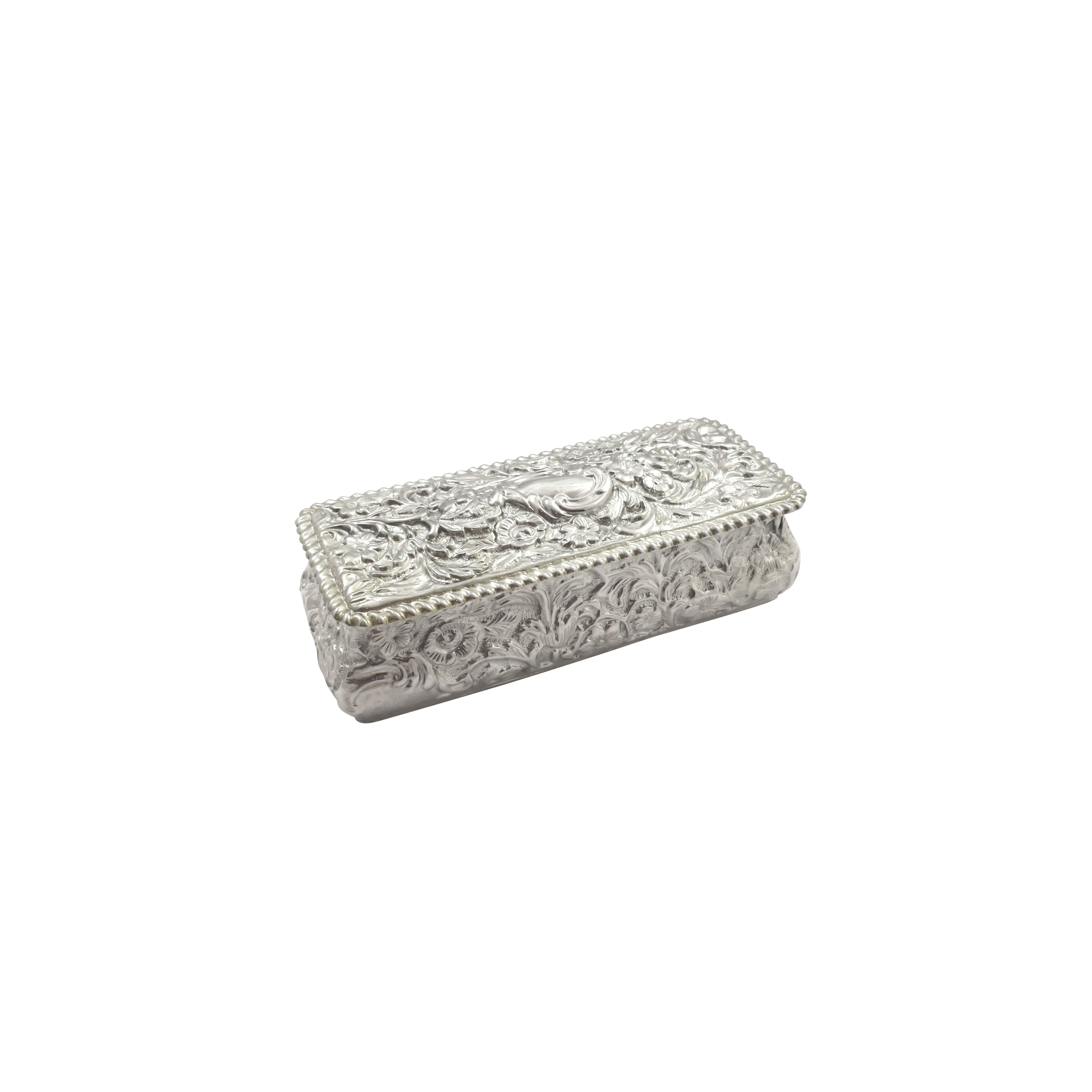 Antique Victorian Sterling Silver Trinket Box 1895
