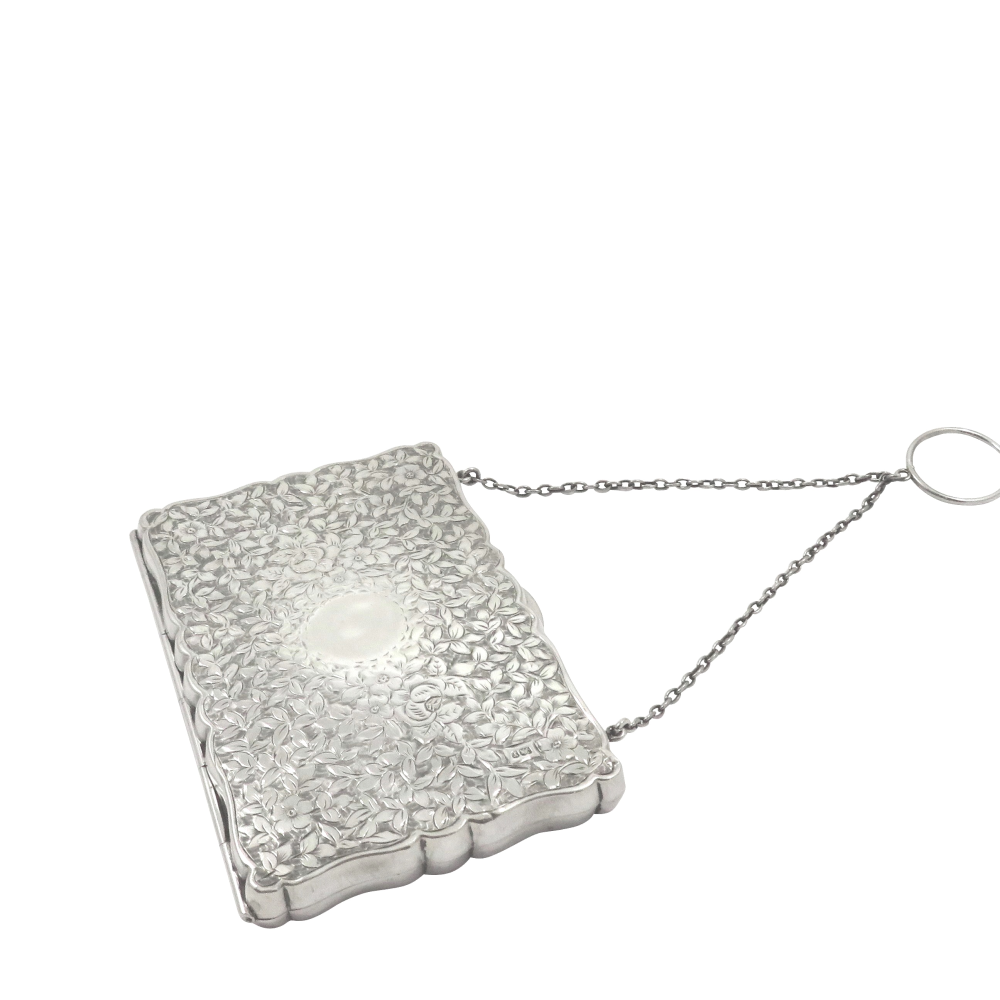 Antique Victorian Sterling Silver Calling Card Case 1891