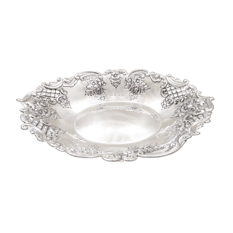 Antique Victorian Sterling Silver 12" x 8" Dish 1899