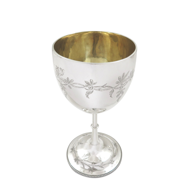 Antique Victorian Sterling Silver 5" Wine Goblet 1873