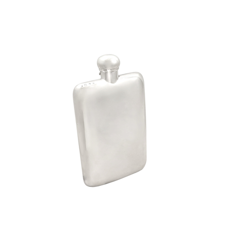 Antique Victorian Sterling Silver 7" Hip Flask 1894