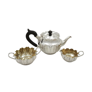 Antique Victorian Sterling Silver 3 Piece Teaset 1894