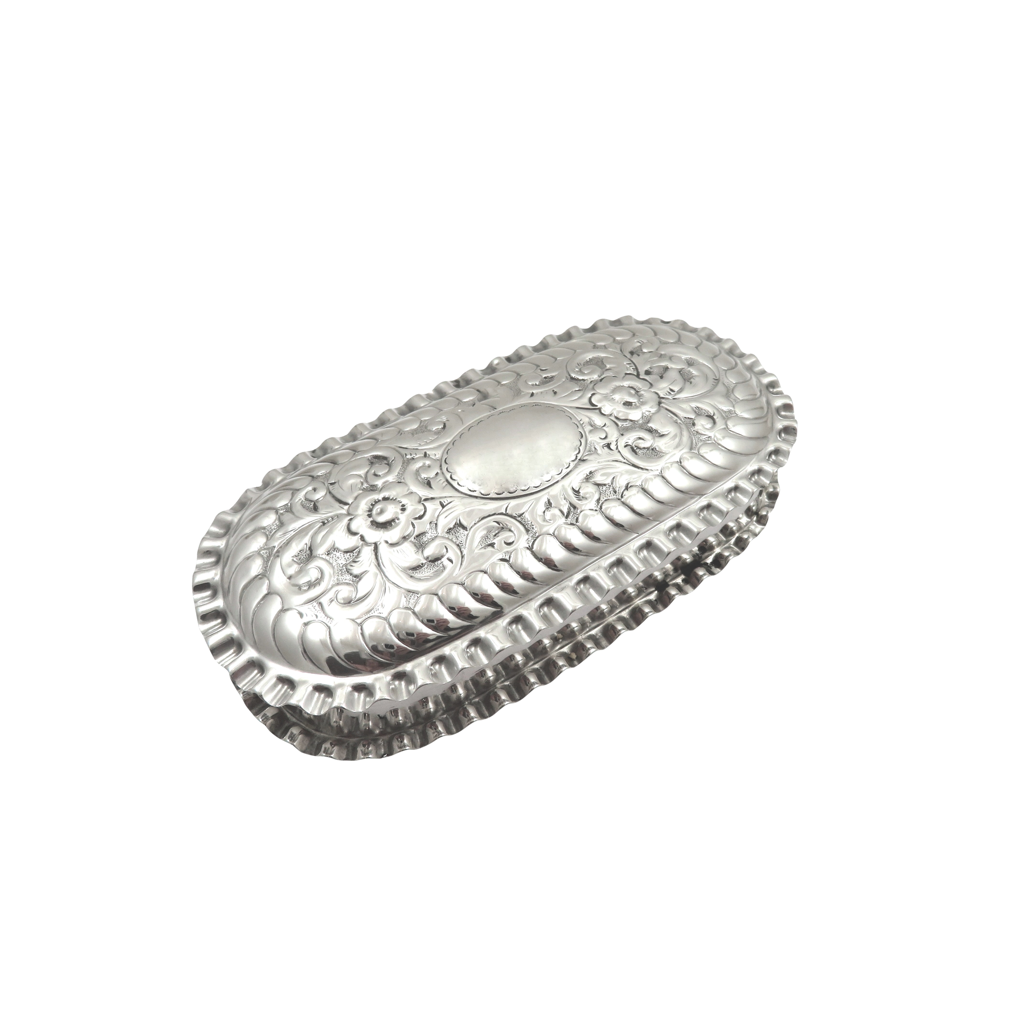 Antique Victorian Sterling Silver 4" Trinket Box 1898