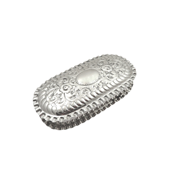 Antique Victorian Sterling Silver 4" Trinket Box 1898