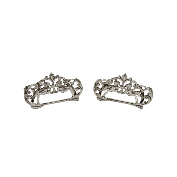 Pair of Antique Victorian Sterling Silver Name Place/Menu Holders 1898